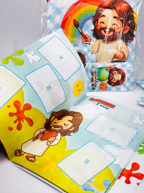 Arquivo Álbum de Figurinhas Jesus O maior Pintor do Mundo Cristão Infantil Arquivo em Pdf