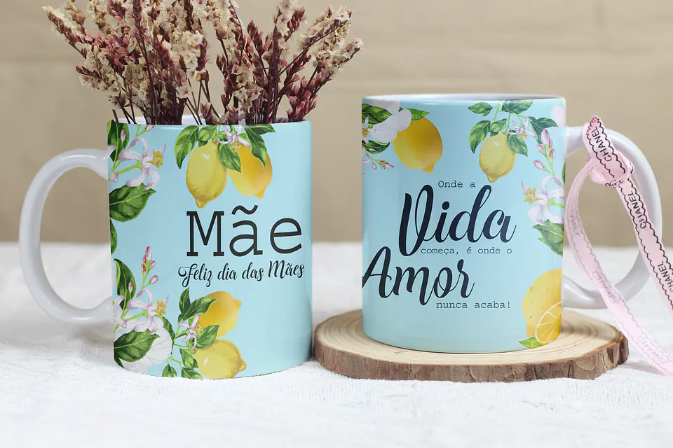 4 Artes para Caneca Dia das Mães Floral Arquivo Editável 2