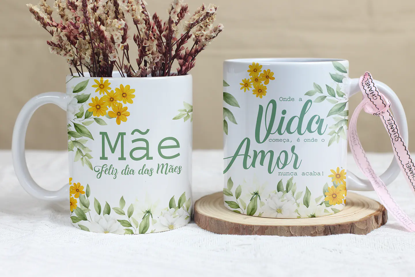 4 Artes para Caneca Dia das Mães Floral Arquivo Editável 4