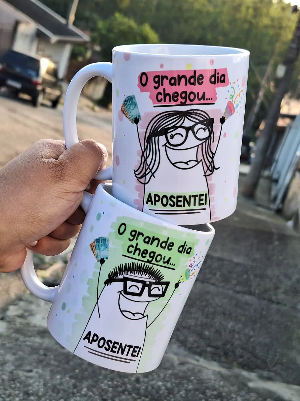 Artes para Caneca O grande dia chegou Aposentei Flork em Png 3