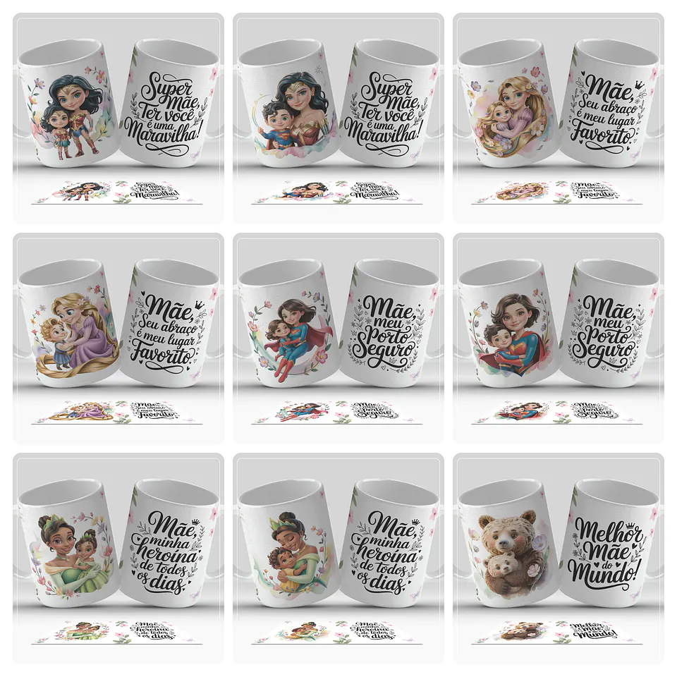 26 Artes para Caneca Mães e filhos Dia das mães Arquivo em Jpg 3