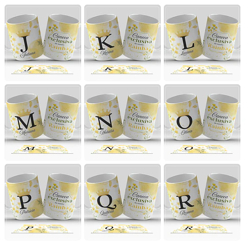 26 Artes para Caneca Alfabeto Minha Rainha Arquivo em Jpg 