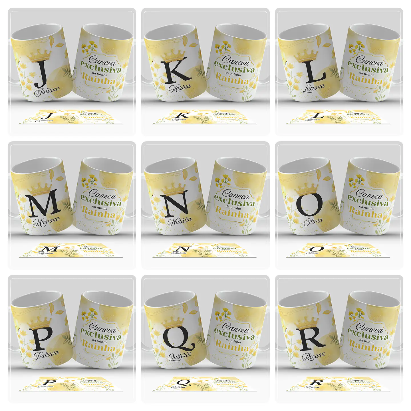 26 Artes para Caneca Alfabeto Minha Rainha Arquivo em Jpg  1