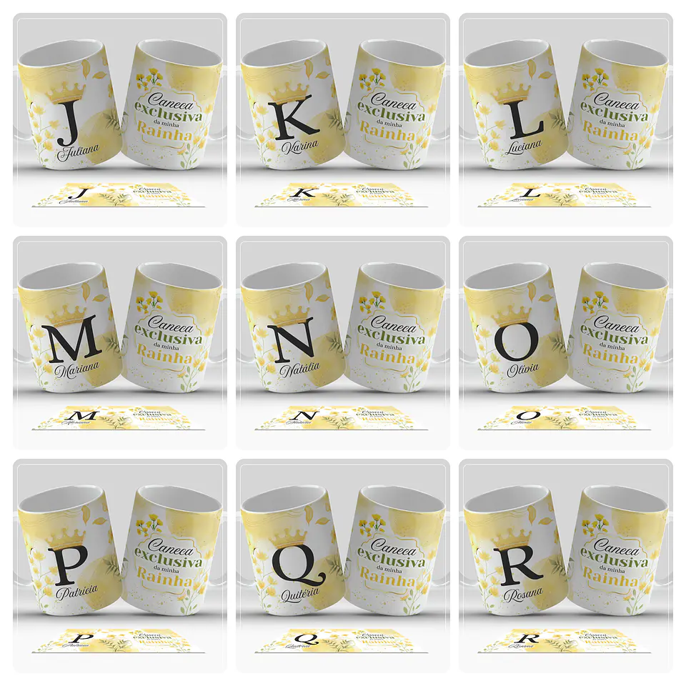 26 Artes para Caneca Alfabeto Minha Rainha Arquivo em Jpg  1