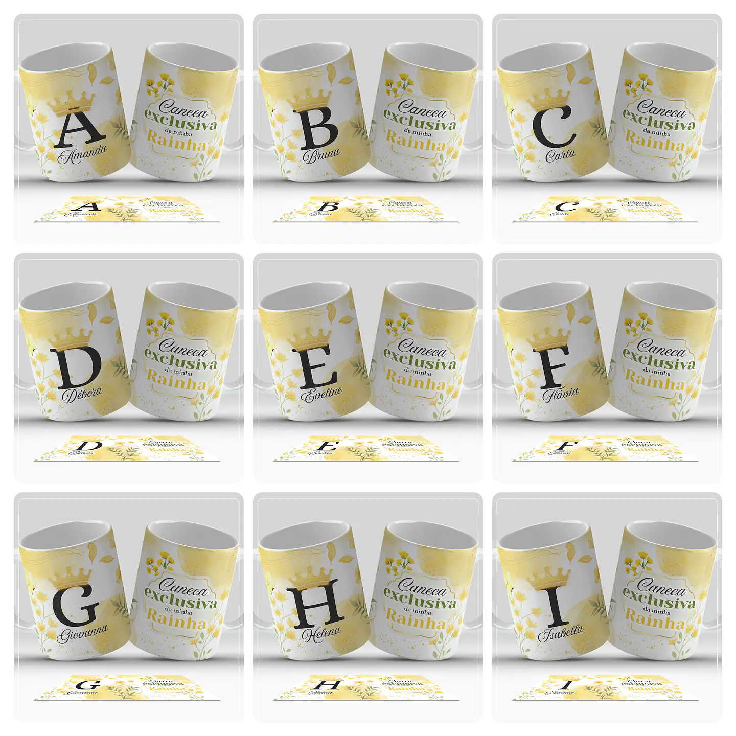 26 Artes para Caneca Alfabeto Minha Rainha Arquivo em Jpg  3