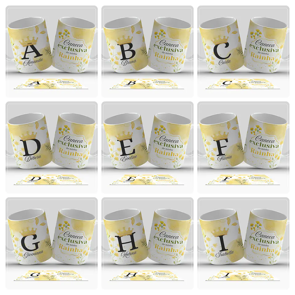26 Artes para Caneca Alfabeto Minha Rainha Arquivo em Jpg  3