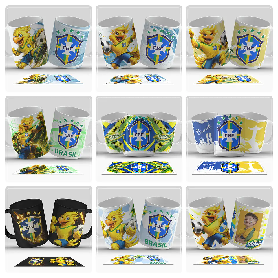 20 Artes para Caneca e Copo Chopp Brasil Copa do Mundo 2026 Arquivo em Jpg  1