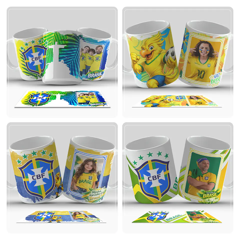 20 Artes para Caneca e Copo Chopp Brasil Copa do Mundo 2026 Arquivo em Jpg  2