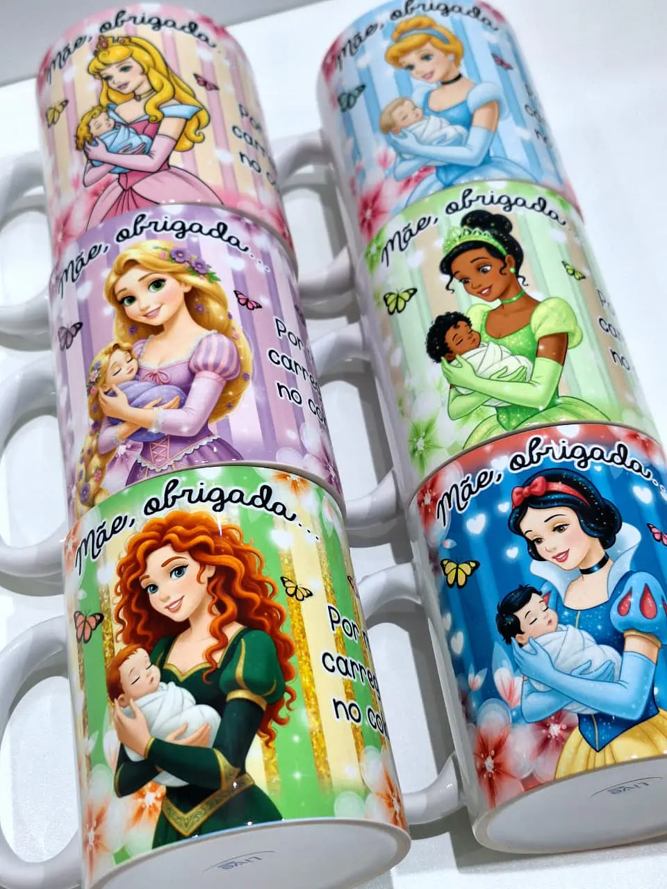 15 Artes para Caneca Dia das Mães Mãe, Obrigada... Princesas Arquivo em Jpg 2
