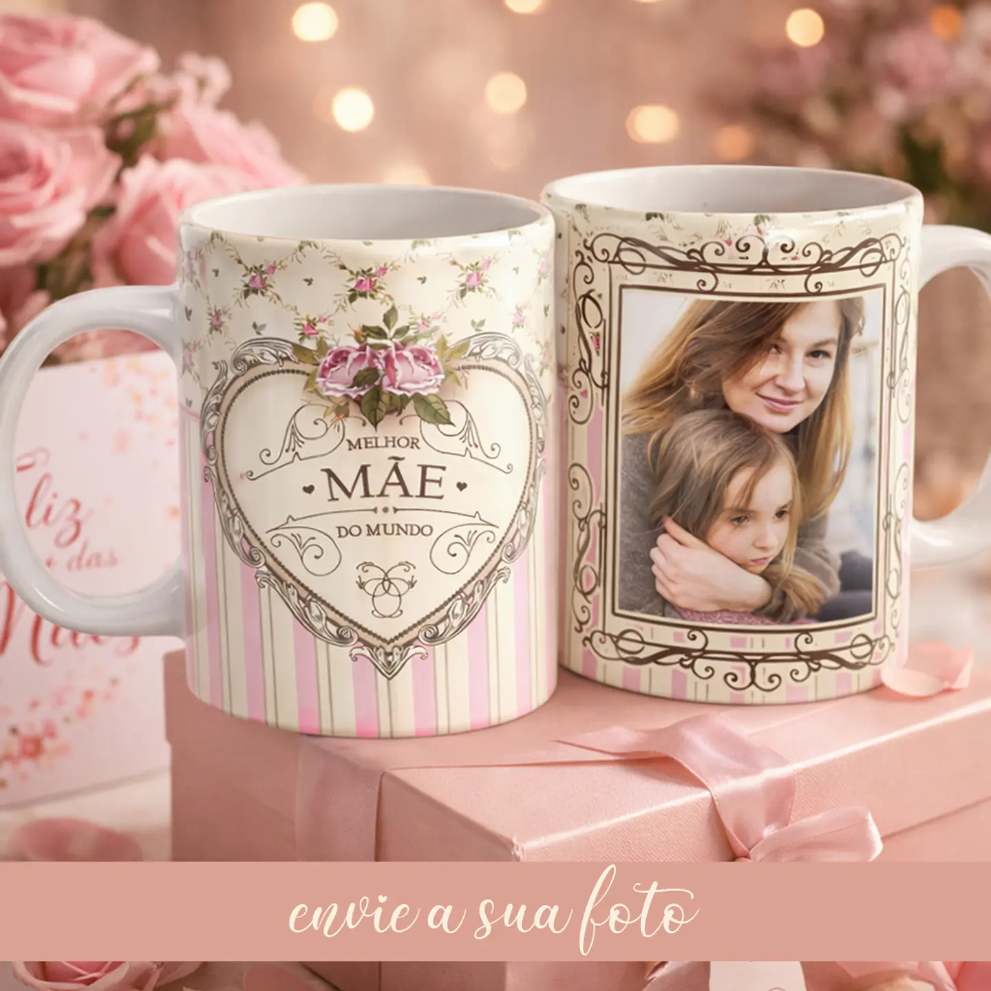 Artes para Caneca Dia das Mães com e sem foto em Png  1