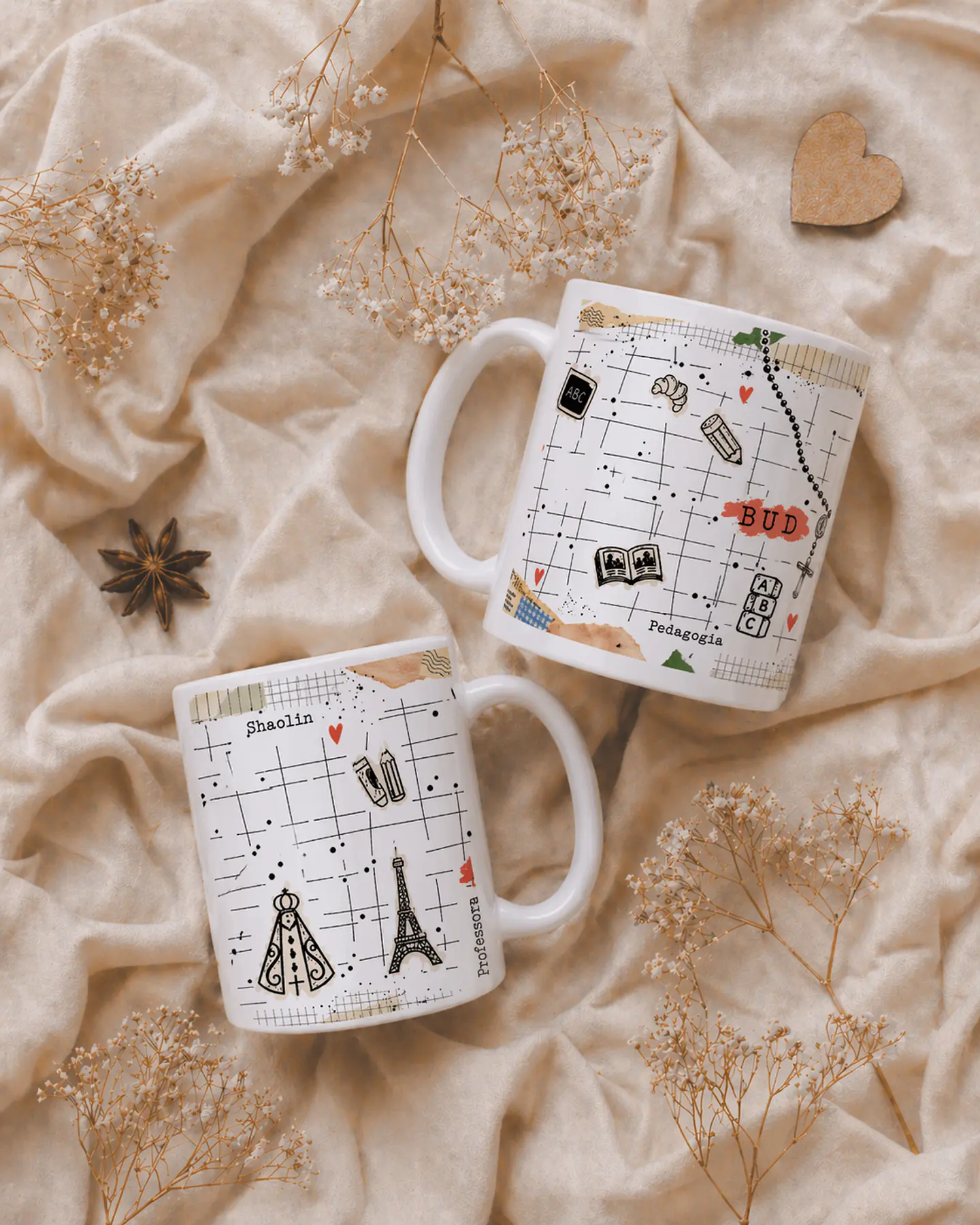 Artes para Caneca Professora Colagens, leitura, fé, vintage, Nossa senhora aparecida em Png 1