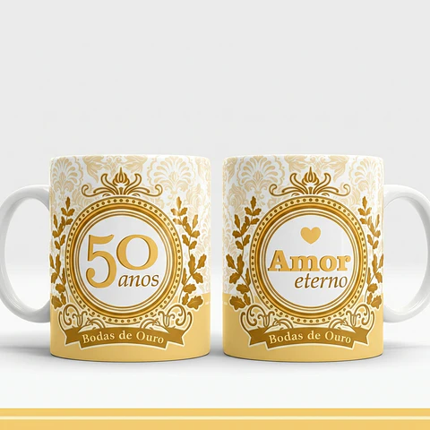 Artes para Bodas de Ouro 50 anos de Casados em Png