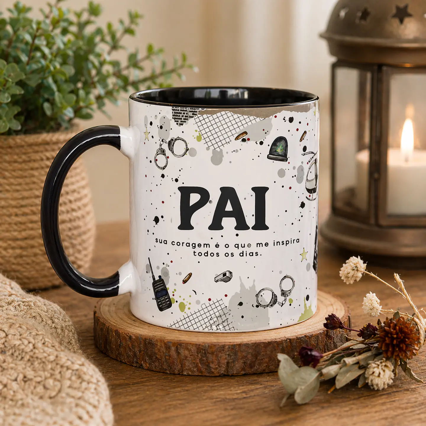 Artes para Caneca Pai Policial Dia dos Pais  em Png  2