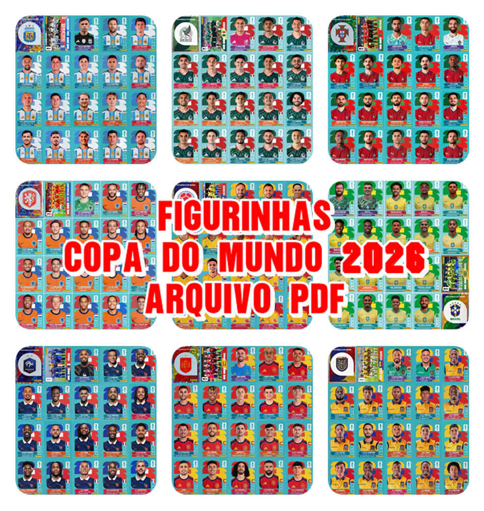 Figurinhas Copa 2026 para Imprimir +900 (PDF HD) | Download Imediato 1