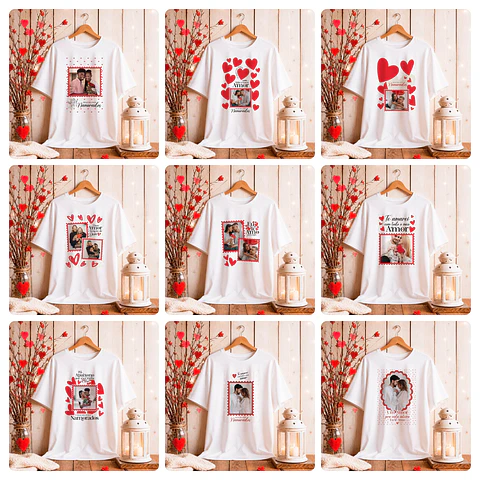 16 Artes para Camisa Dia dos Namorados Com Foto Arquivo Editável
