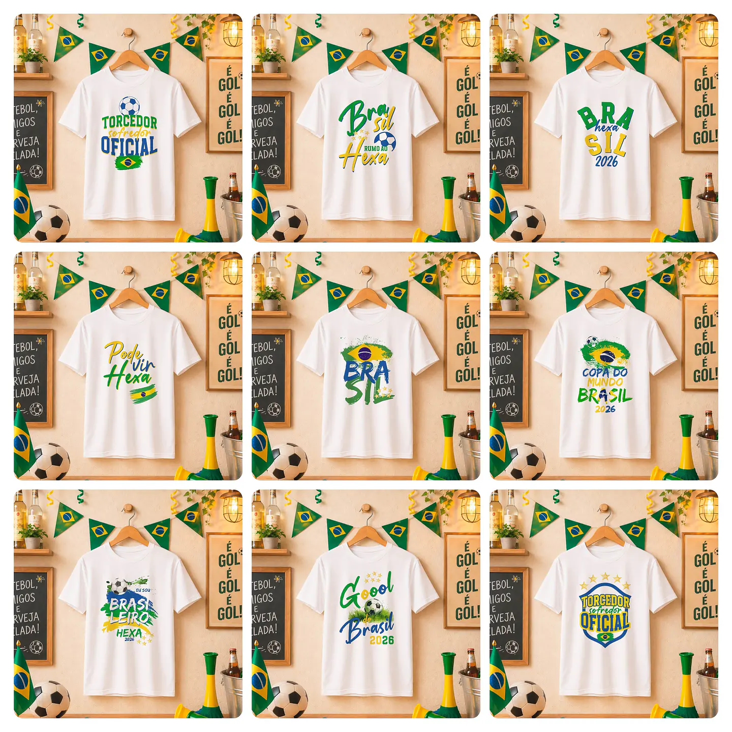 20 Artes para Camisa Copo Copa do Mundo 2026 Brasil Arquivo Editável 3