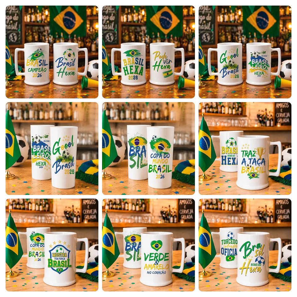 20 Artes para Camisa Copo Copa do Mundo 2026 Brasil Arquivo Editável 5