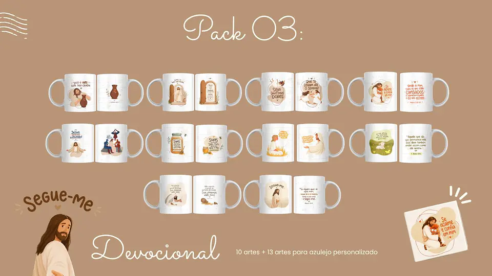23 Artes para Caneca e Azulejo Devocional Ilustrado Arquivo Editável  10