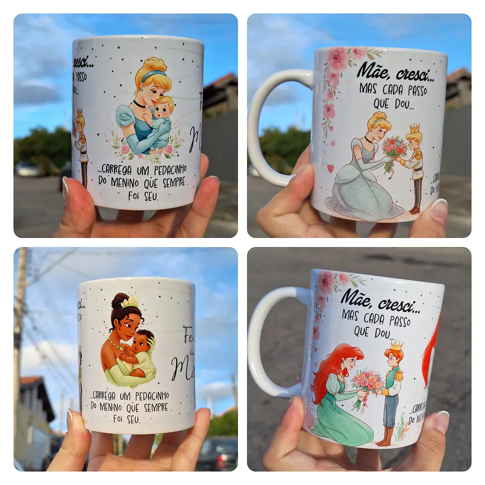 30 Artes para Caneca Mãe, Cresci... Meninos e Meninas Princesas Arquivo em Jpg  2