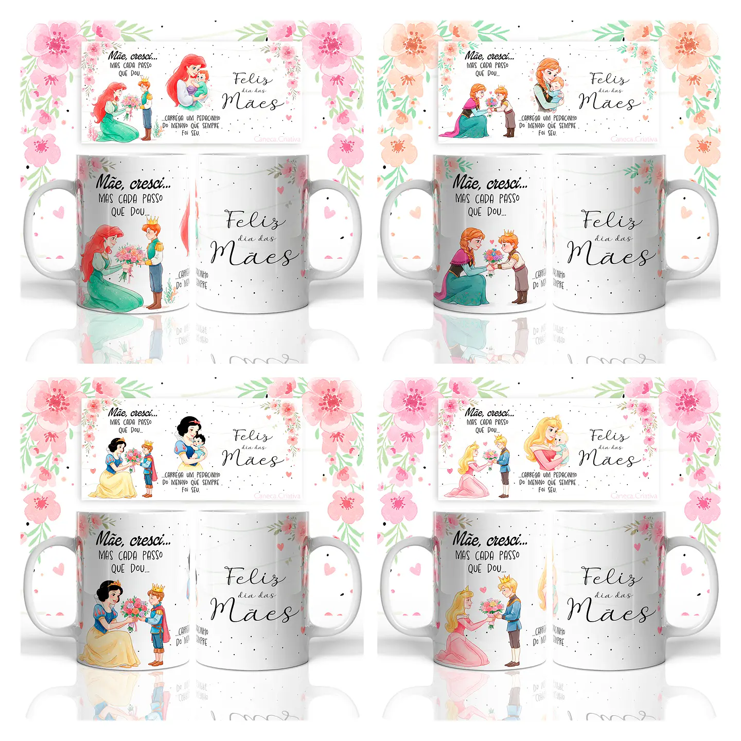 30 Artes para Caneca Mãe, Cresci... Meninos e Meninas Princesas Arquivo em Jpg  5