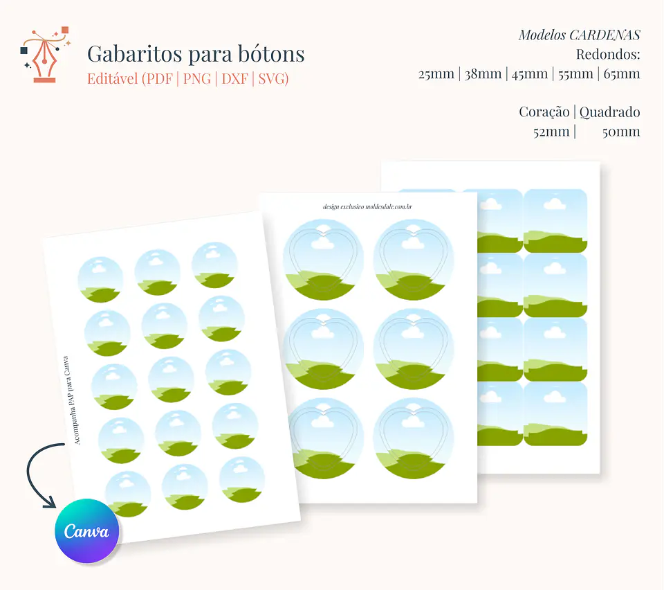 Arquivo para Gabaritos Botons Tamplates 1