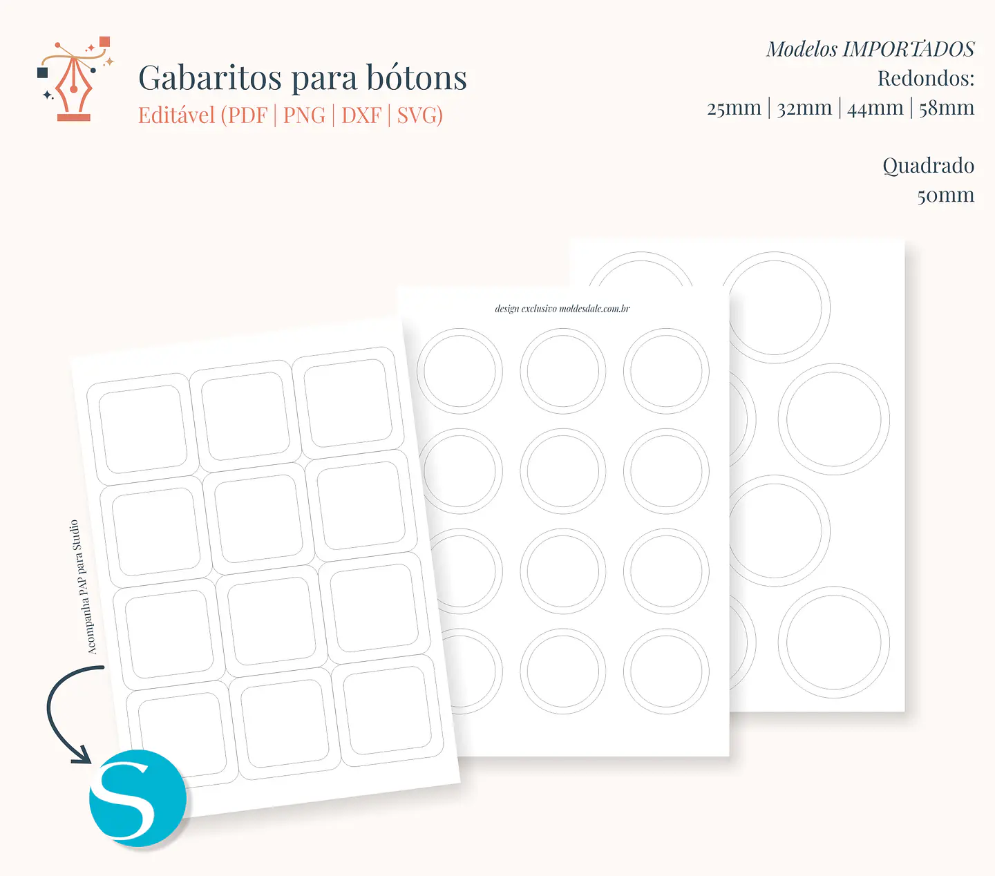 Arquivo para Gabaritos Botons Tamplates 2