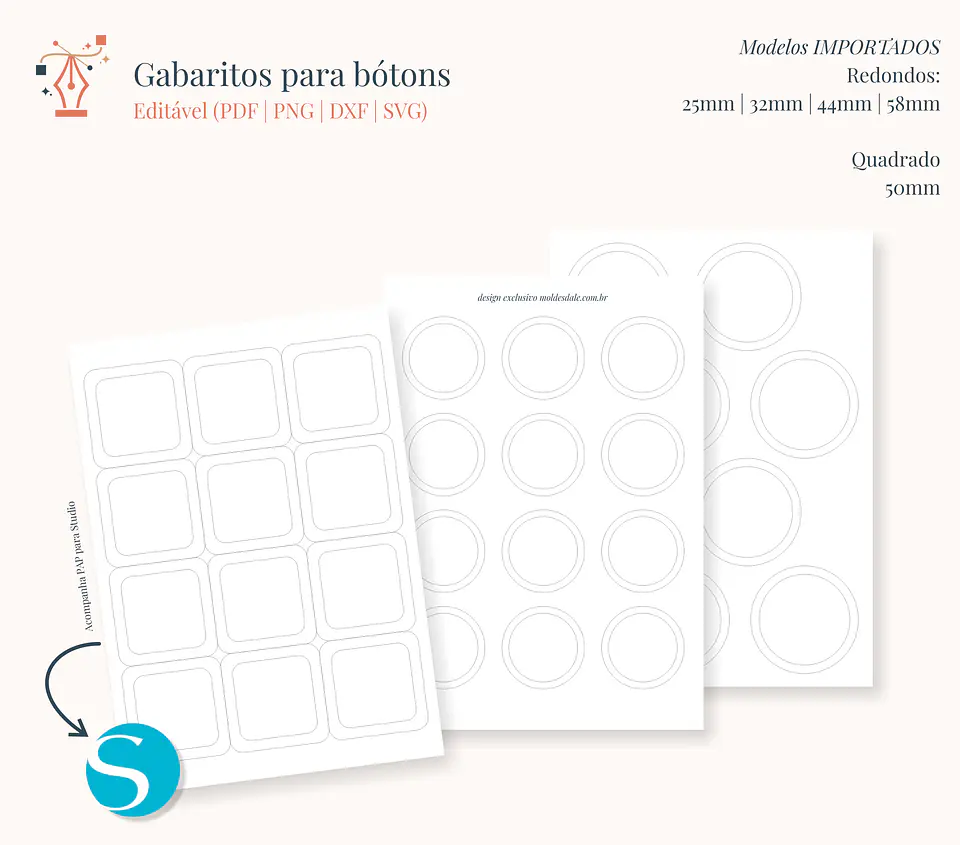 Arquivo para Gabaritos Botons Tamplates 2