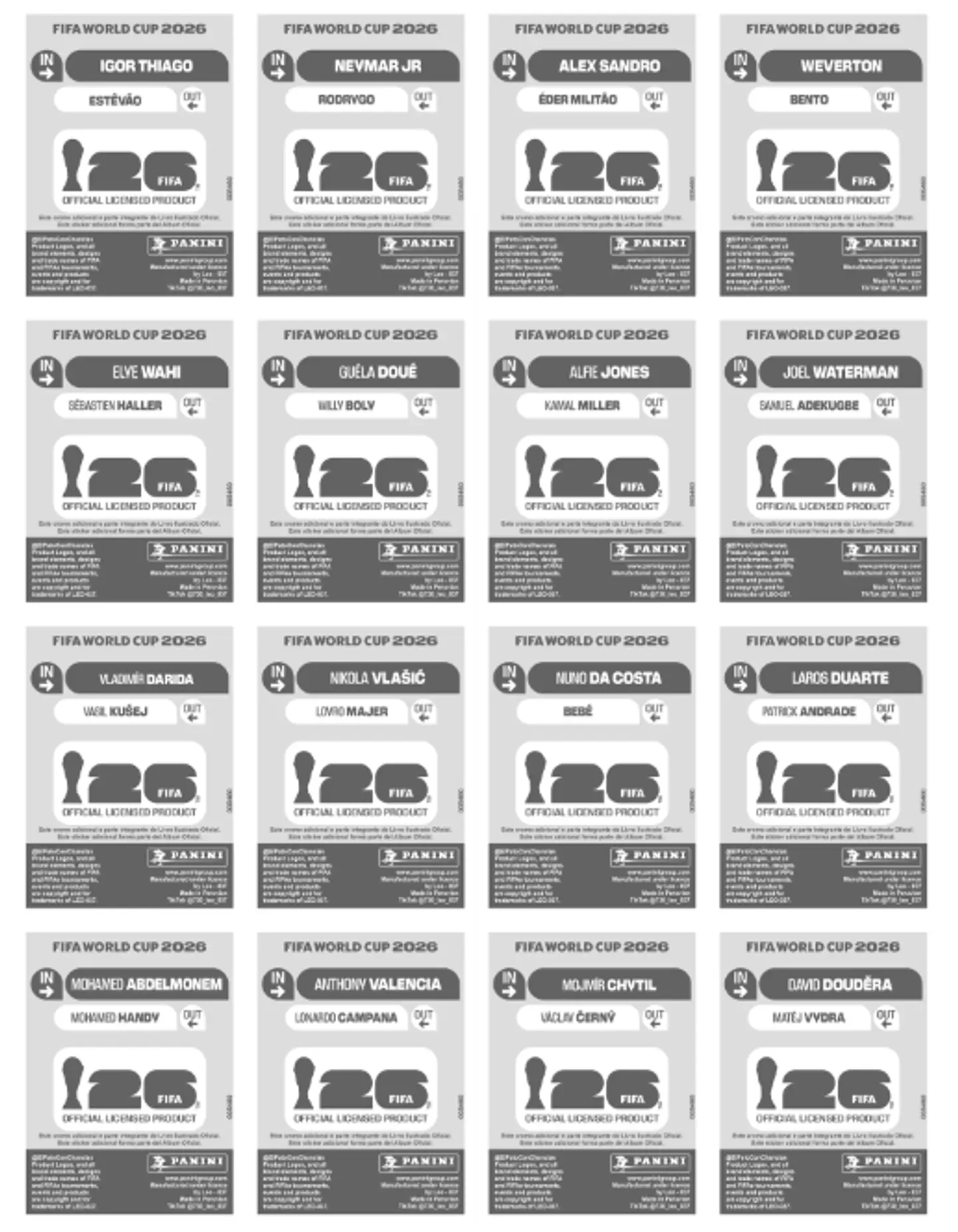 Kit Atualização Copa 2026 PDF para Imprimir | Novas Figurinhas da Copa do Mundo 2026 13