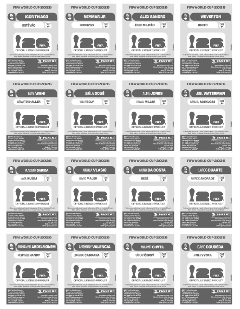Kit Atualização Copa 2026 PDF para Imprimir | Novas Figurinhas da Copa do Mundo 2026 13