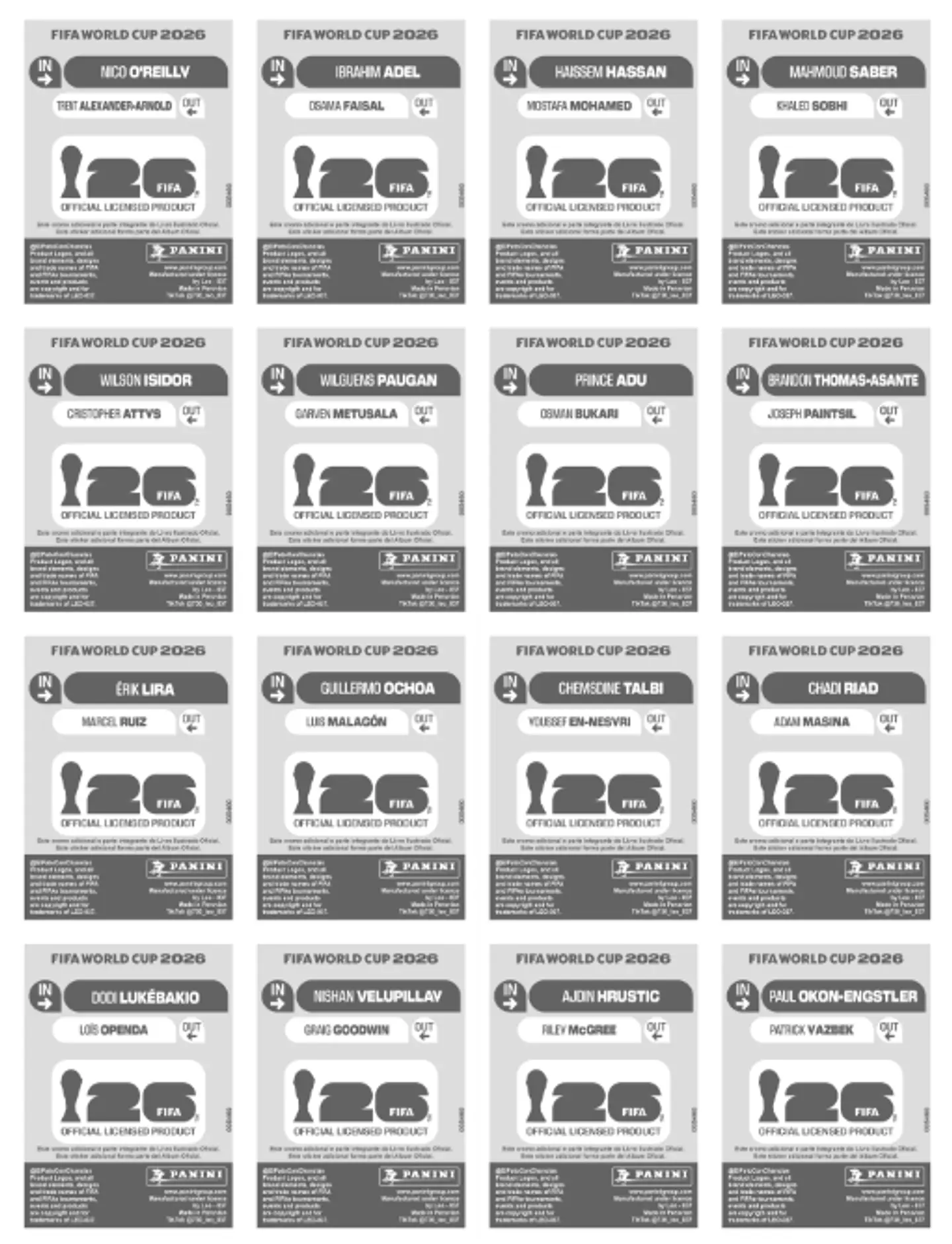 Kit Atualização Copa 2026 PDF para Imprimir | Novas Figurinhas da Copa do Mundo 2026 14