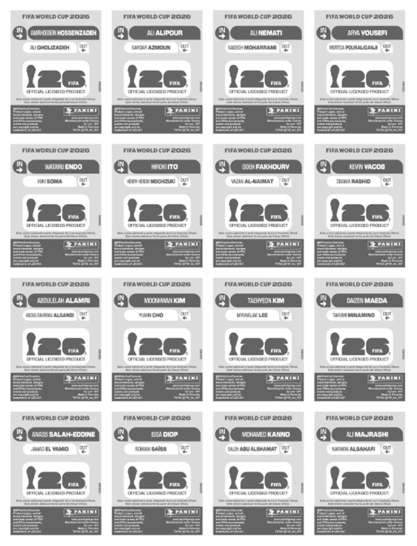 Kit Atualização Copa 2026 PDF para Imprimir | Novas Figurinhas da Copa do Mundo 2026 15