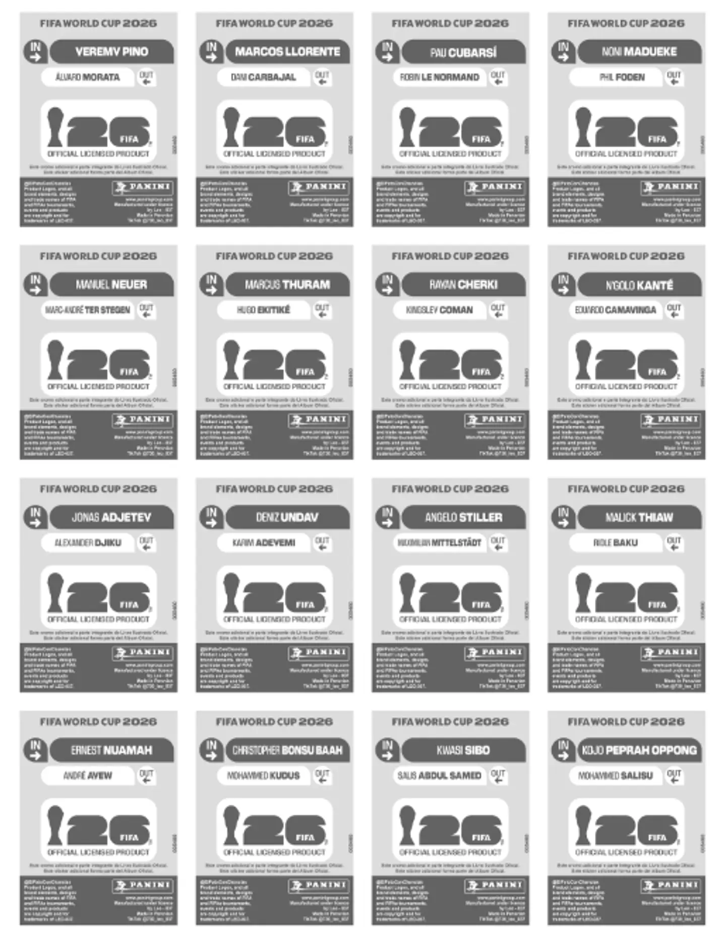 Kit Atualização Copa 2026 PDF para Imprimir | Novas Figurinhas da Copa do Mundo 2026 17