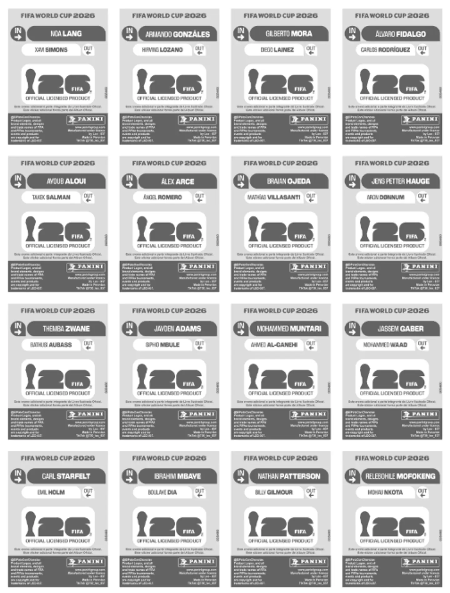Kit Atualização Copa 2026 PDF para Imprimir | Novas Figurinhas da Copa do Mundo 2026 18