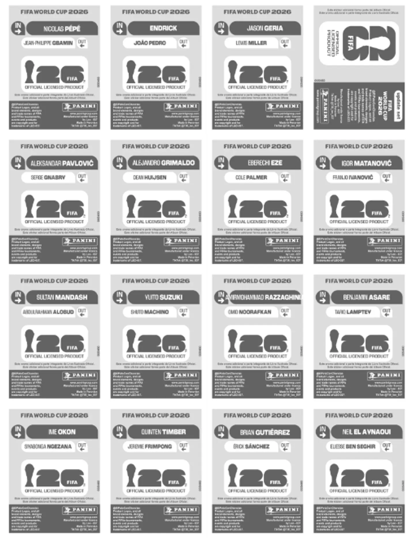 Kit Atualização Copa 2026 PDF para Imprimir | Novas Figurinhas da Copa do Mundo 2026 19