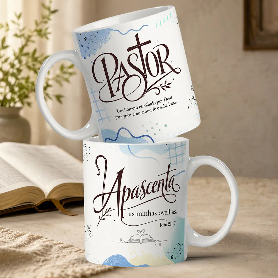 5 Artes para Caneca Dia Do Pastor Arquivo Editável  3