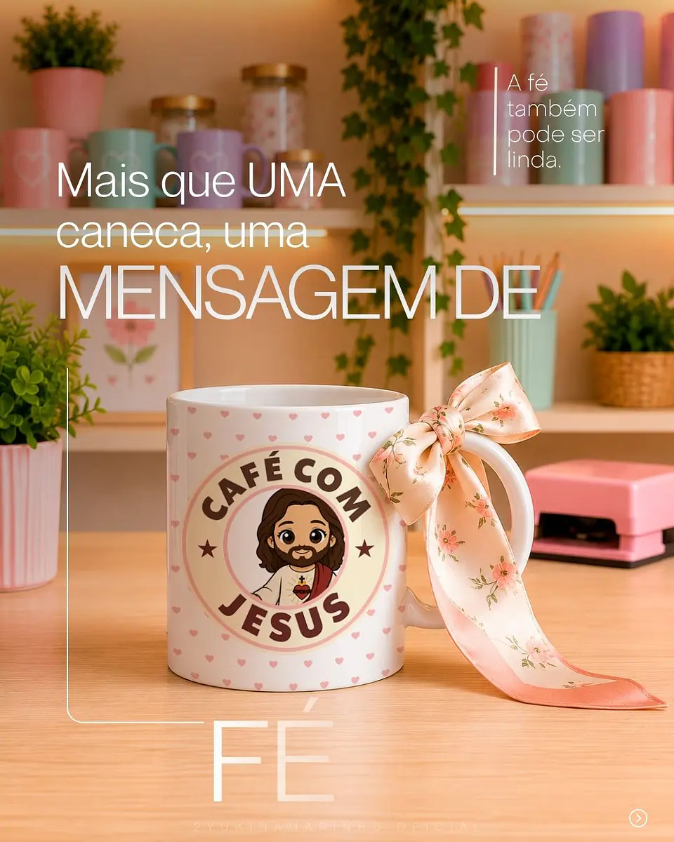 10 Artes para Caneca Santinhos Catolicos Café com Voce Arquivo Editável  1
