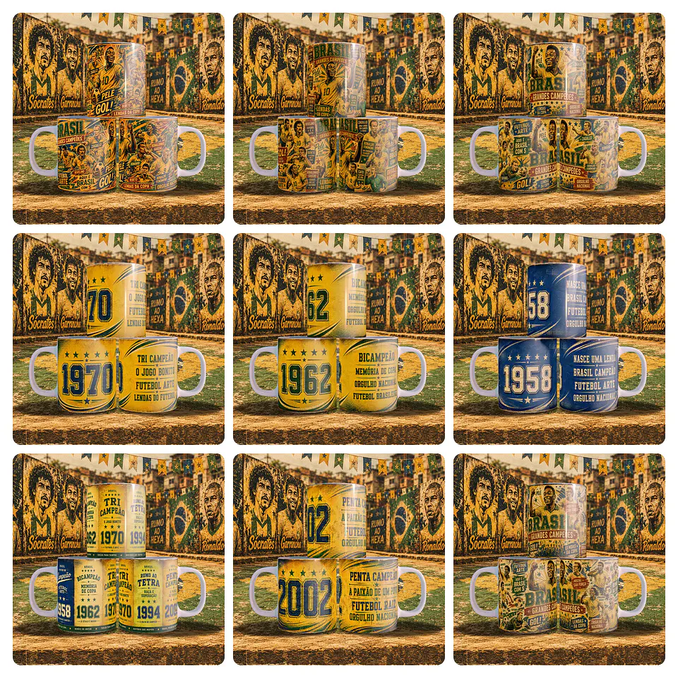 19 Artes para Caneca Grades craques da Copa Arquivo em Jpg 1