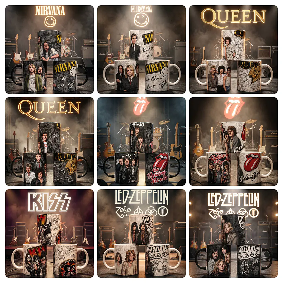 21 Artes para Caneca Rockstars Vol. 1 Arquivo em Jpg 2