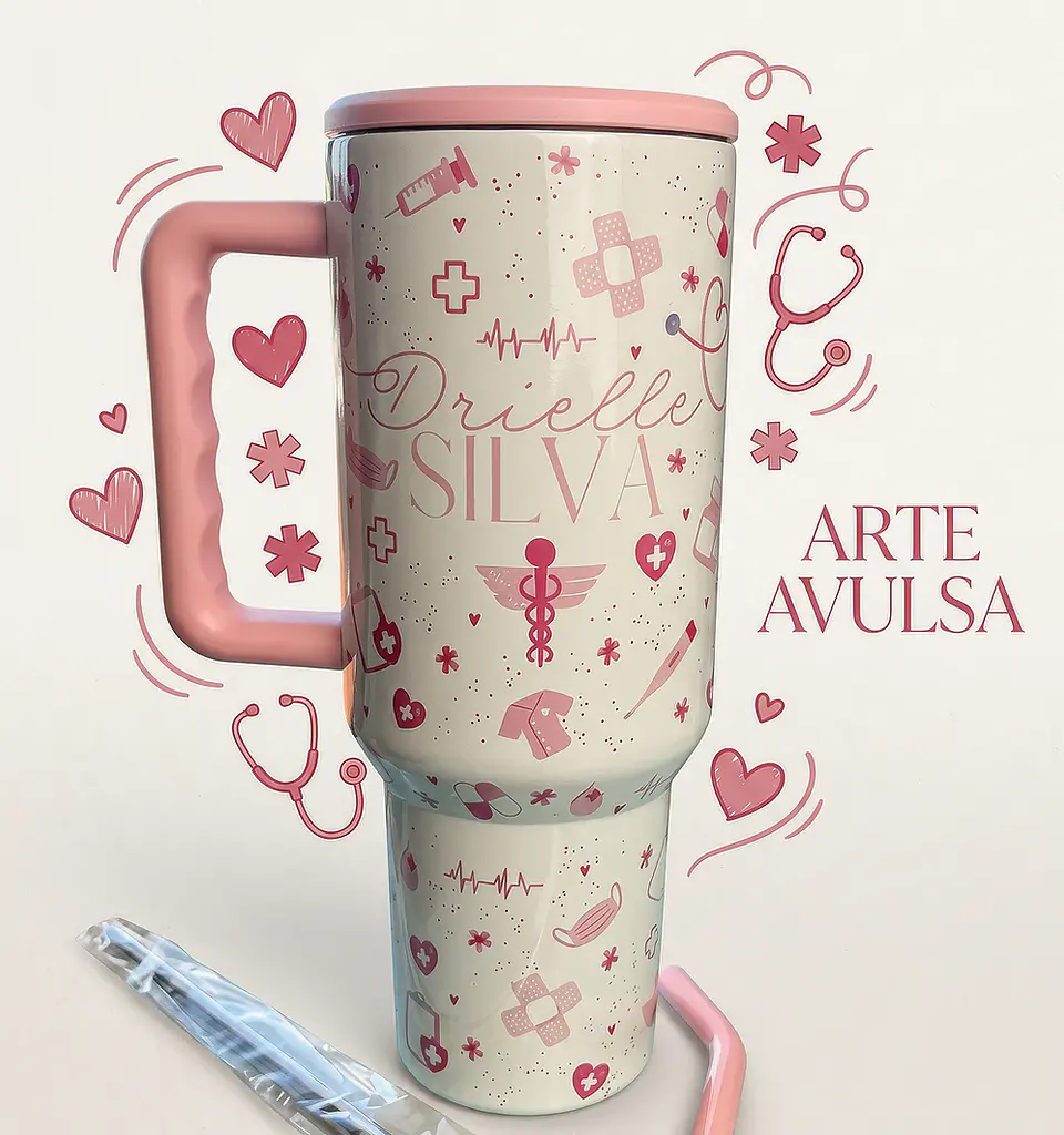 Artes para Copo e Caneca Enfermagem Arquivo Editável em Canva 1