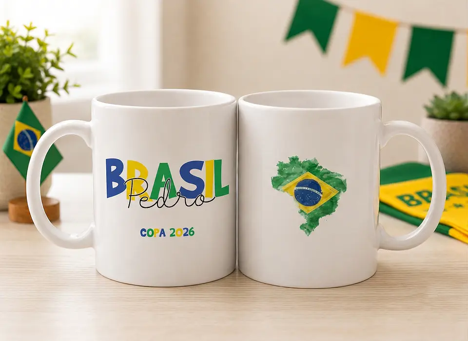 7 Artes para Caneca Brasil Copa do Mundo Arquivo Editável  5