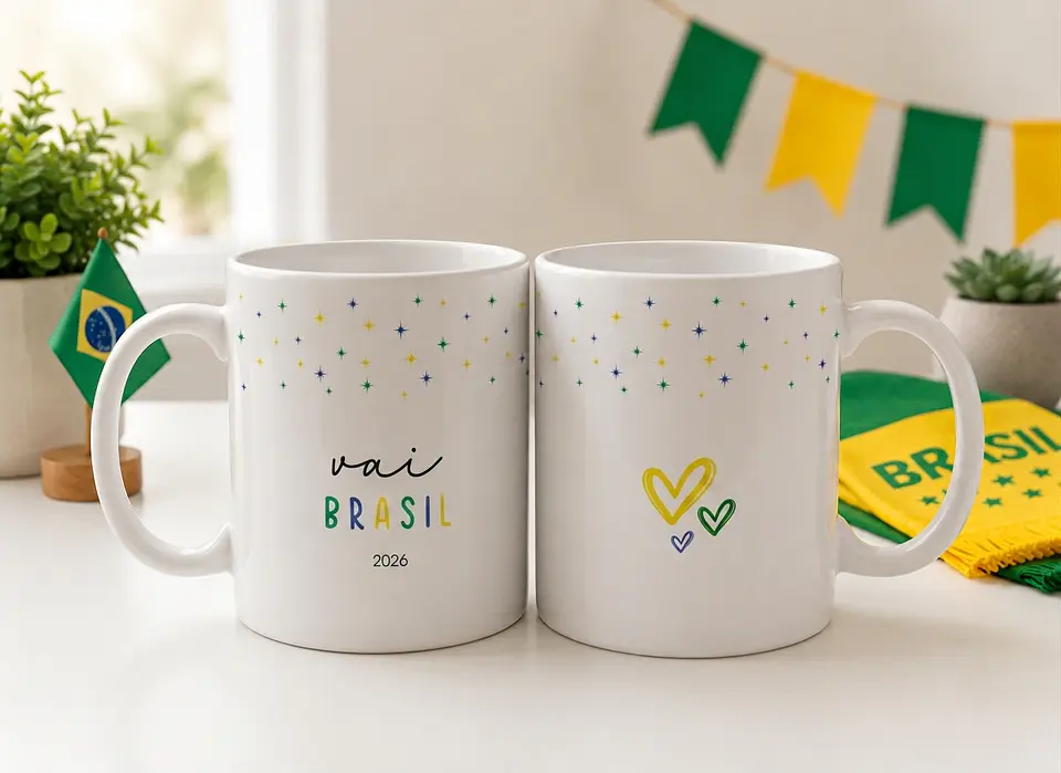 7 Artes para Caneca Brasil Copa do Mundo Arquivo Editável  8