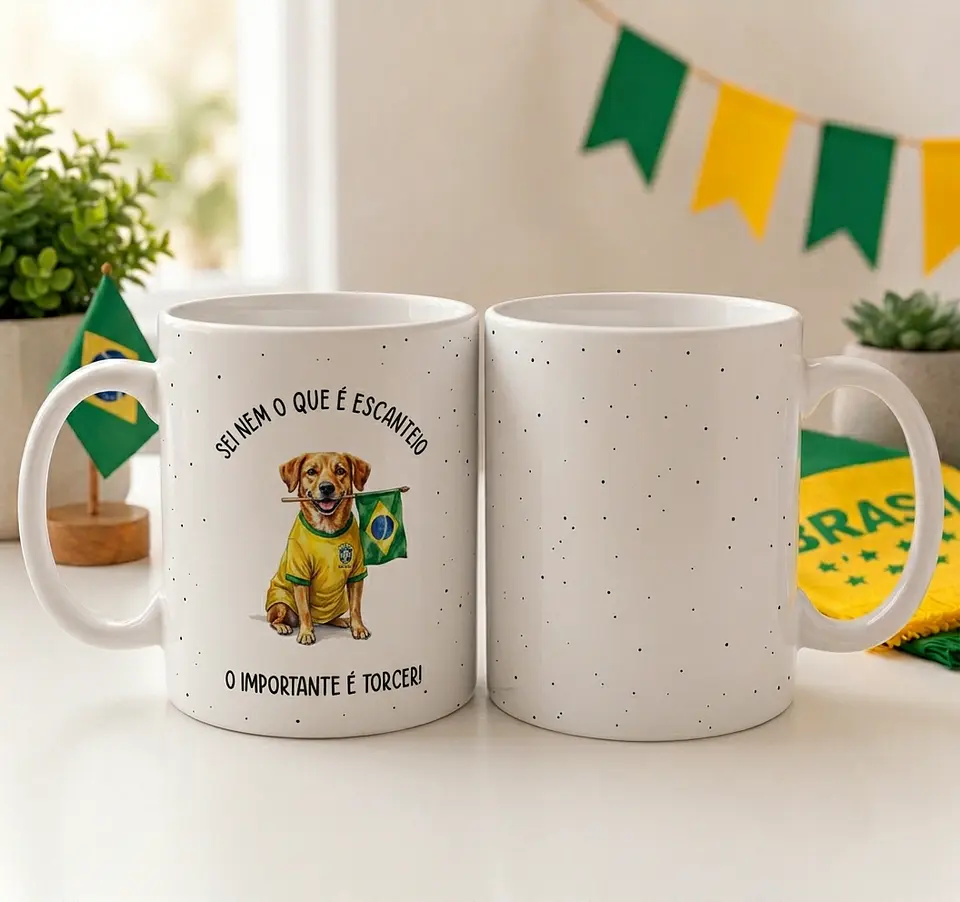 7 Artes para Caneca Brasil Copa do Mundo Arquivo Editável  9