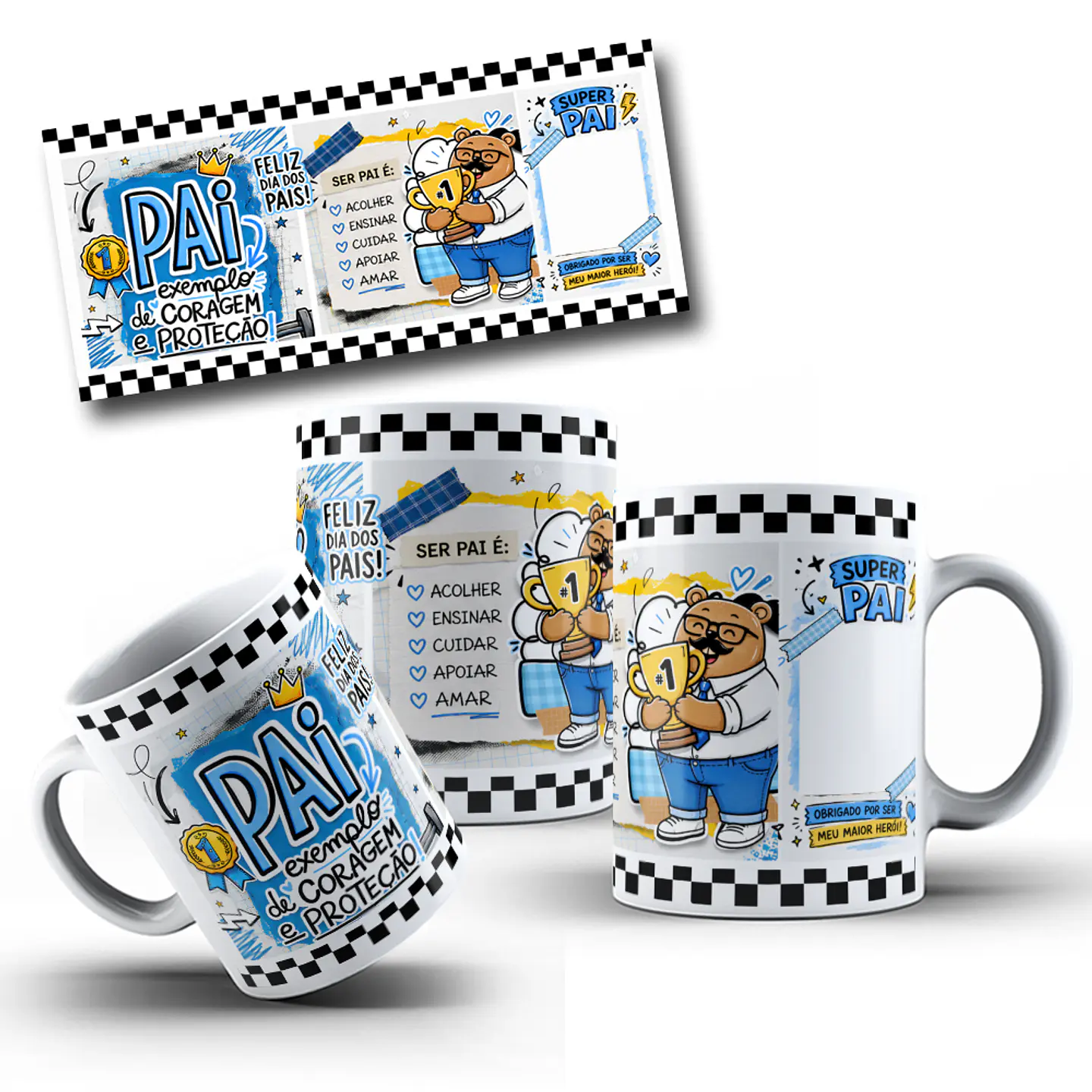 8 Artes para Caneca Dia dos Pais Arquivo em Png 1