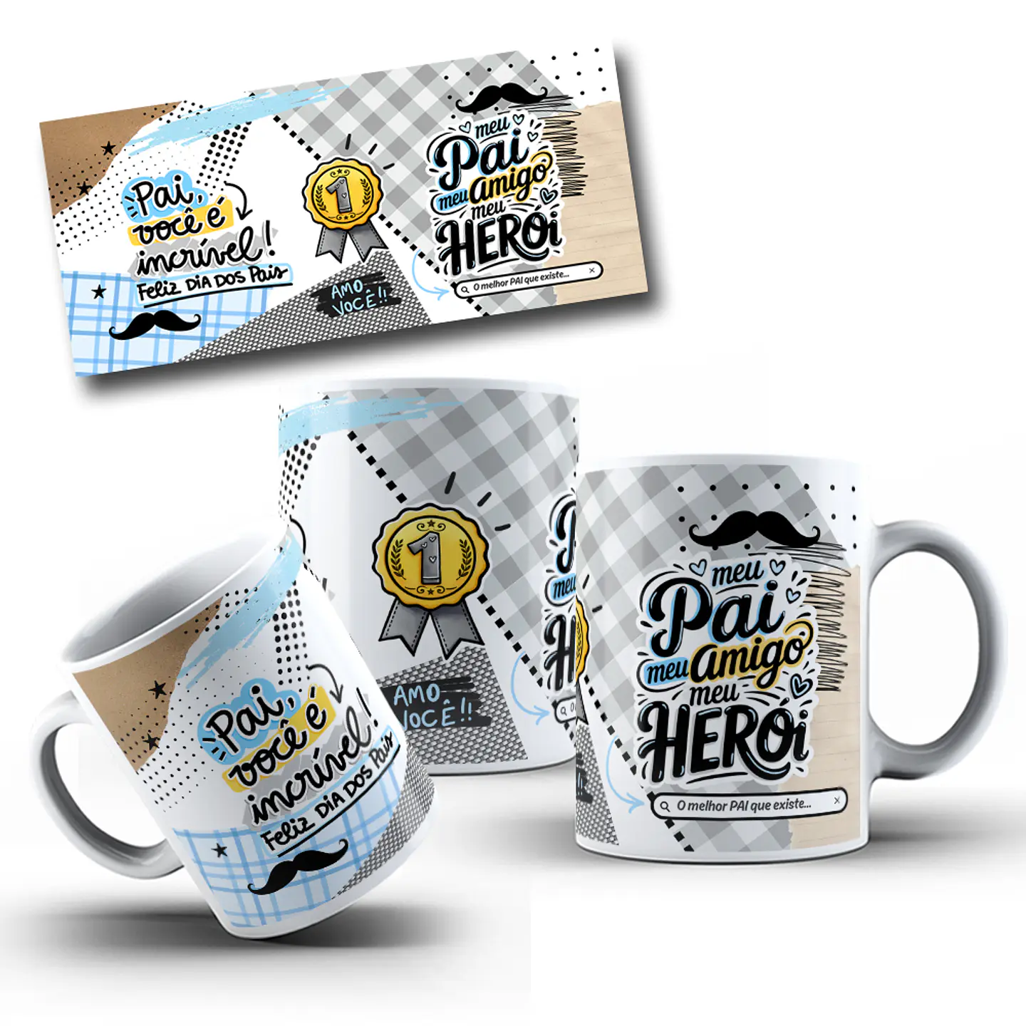 8 Artes para Caneca Dia dos Pais Arquivo em Png 2