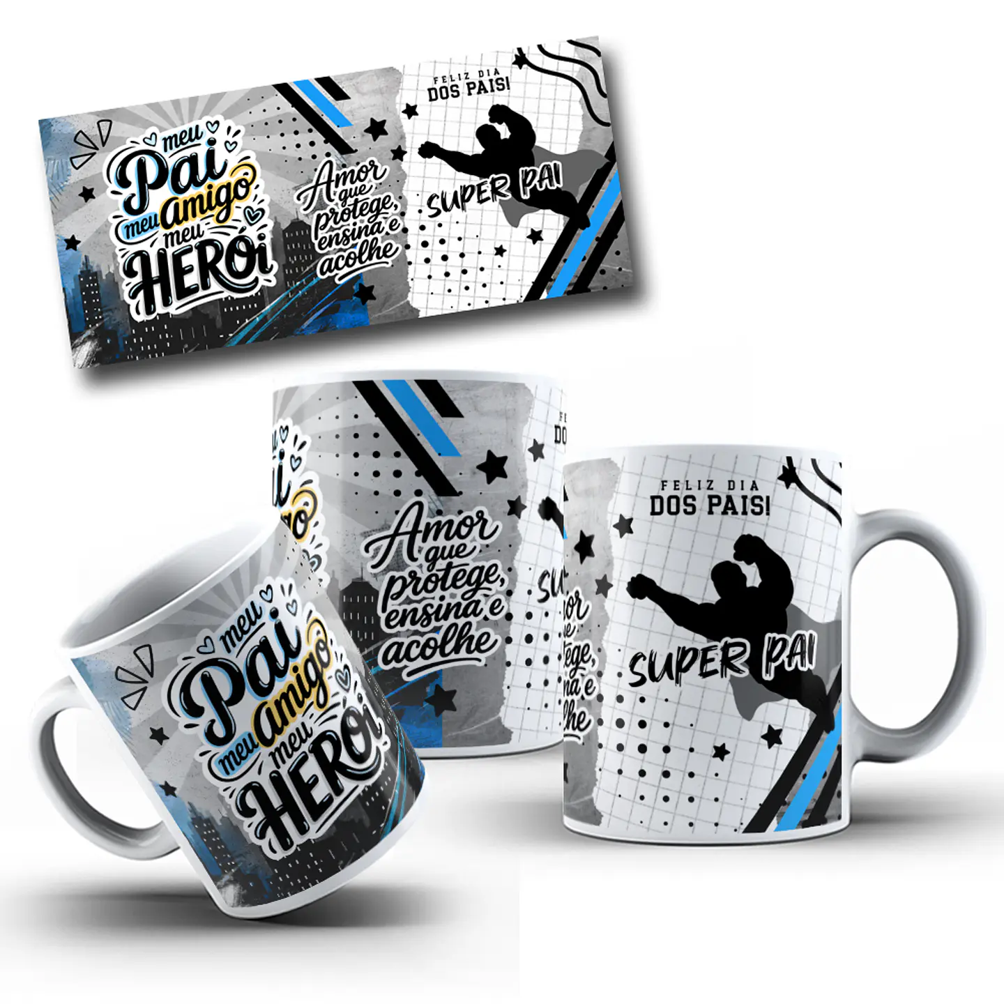 8 Artes para Caneca Dia dos Pais Arquivo em Png 3