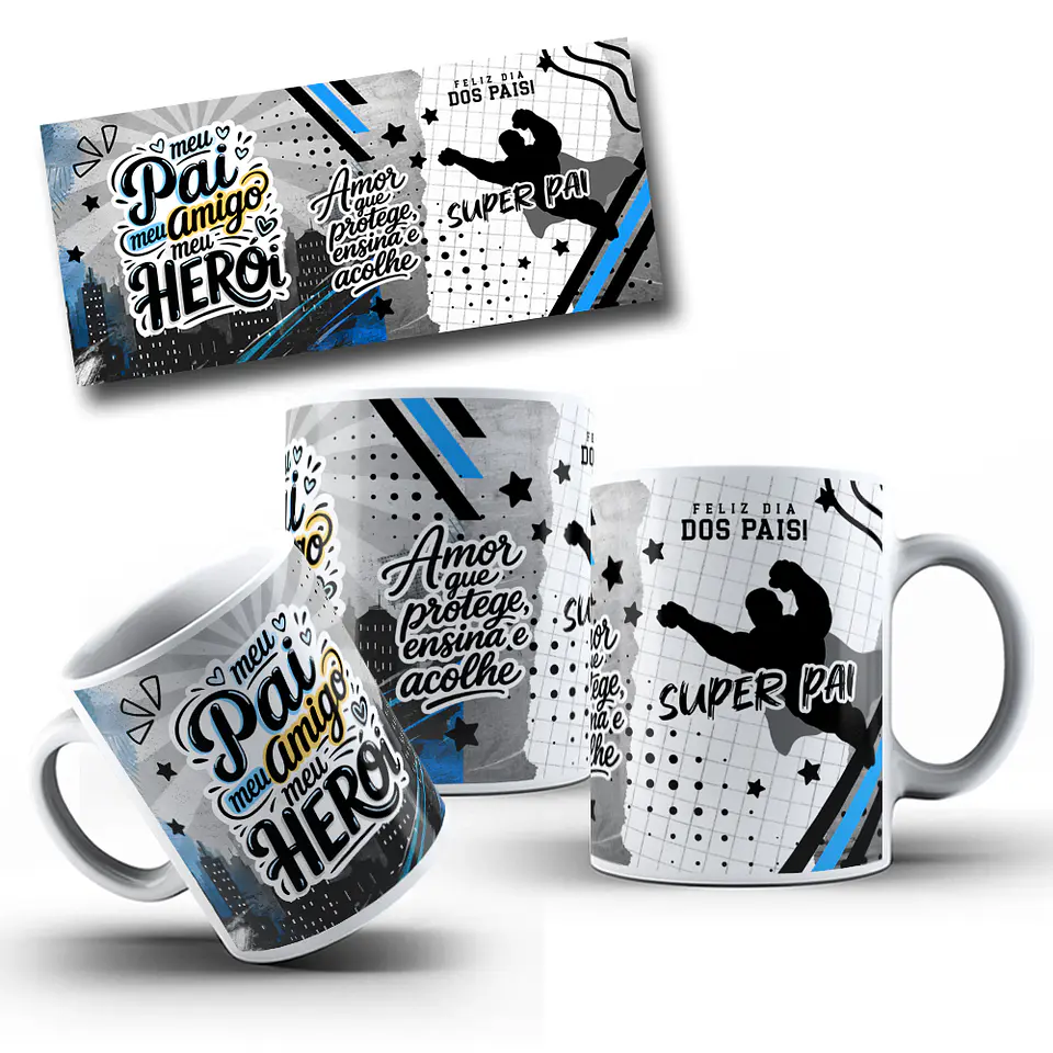8 Artes para Caneca Dia dos Pais Arquivo em Png 3