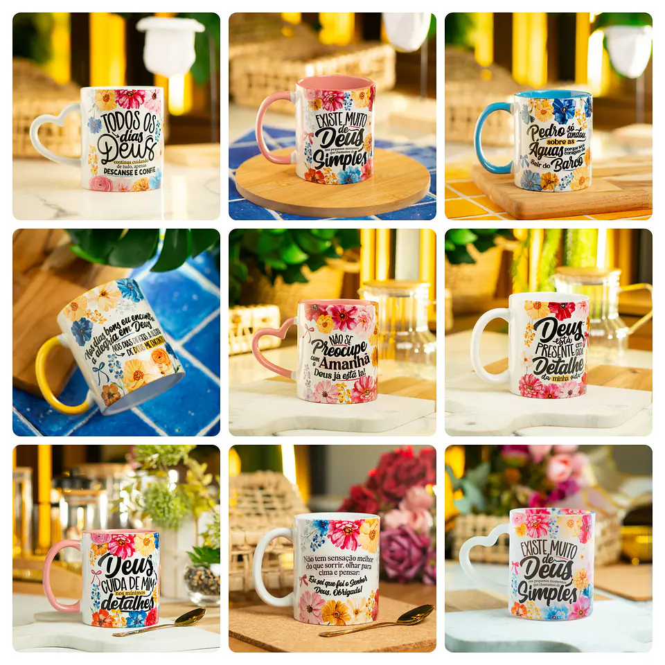 14 Artes para Caneca Frases Deus Cristã Arquivo em Png  2
