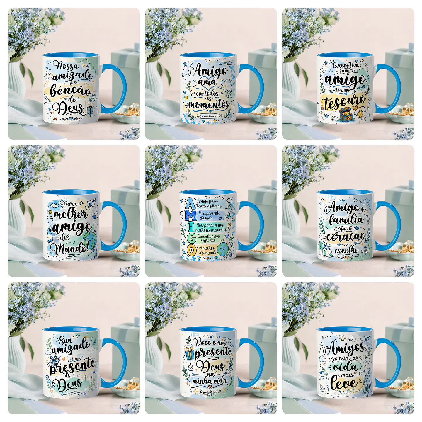 25 Artes para Caneca Amizades Amigas Arquivo Editável 3