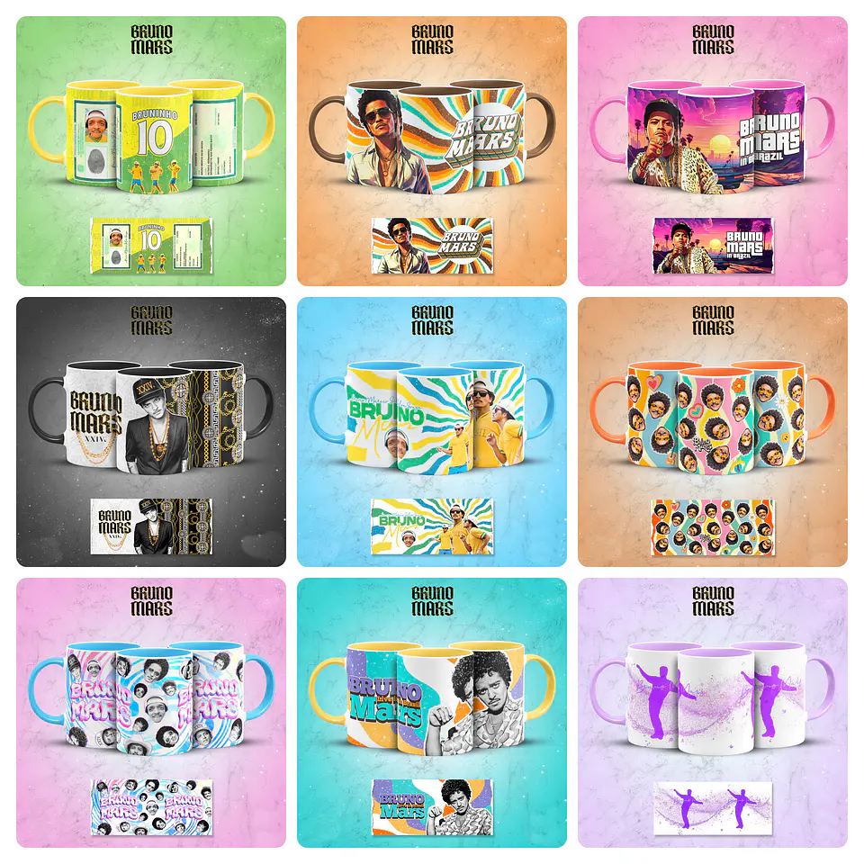 27 Artes para Caneca e Camisa Bruno Mars Arquivo em Jpg 2
