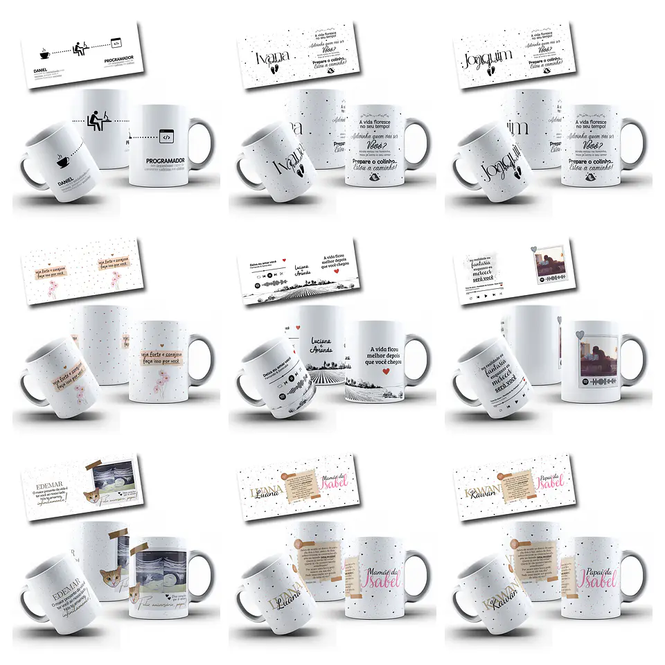 100 Artes para Caneca com Temas diversos Arquivo Editável 1